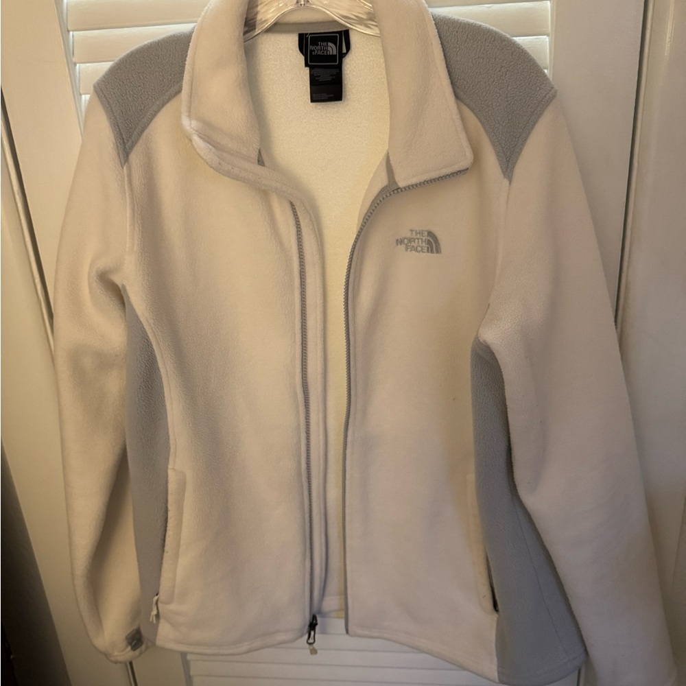 The North Face White and Gray Ski Jacket